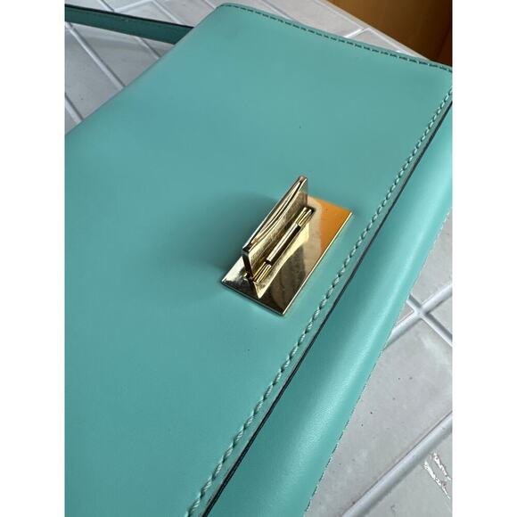 Kate Spade Byrd Wellesley Shoulder Bag Turquoise Leather Freshair - Picture 4 of 8